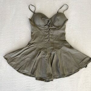 Stylish Olive Corset Mini Dress